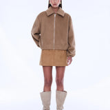 Maeve Wool Blend Bomber in Sand (Copy) Ena Pelly