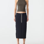 Stretch Twill Minimal Skirt in Black BASSIKE
