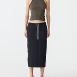 Stretch Twill Minimal Skirt in Black BASSIKE