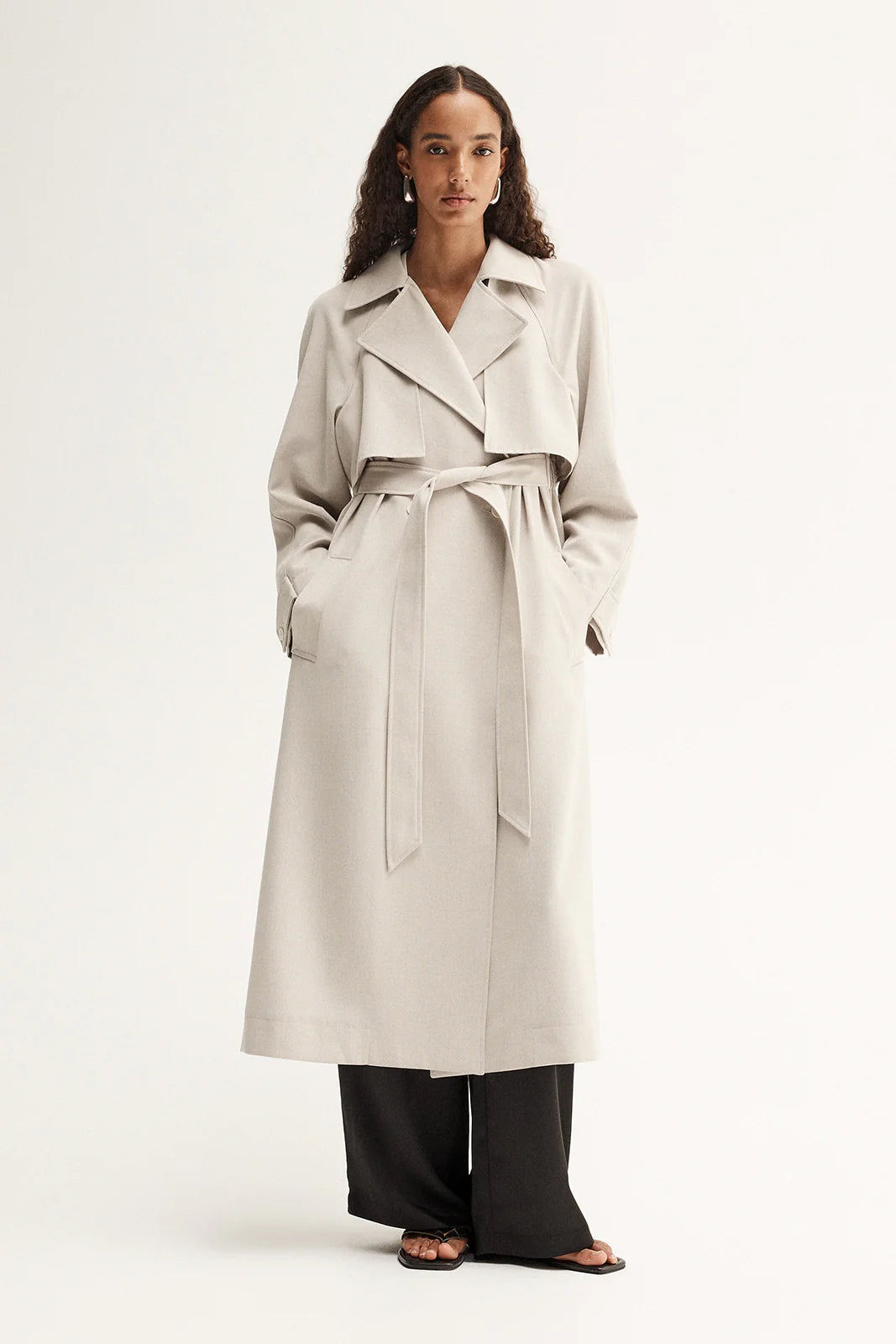 Nova Trench Coat in Pebble Elka Collective