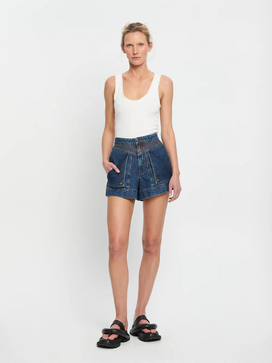 Celene short in dark indigo clothlifestyle boutique