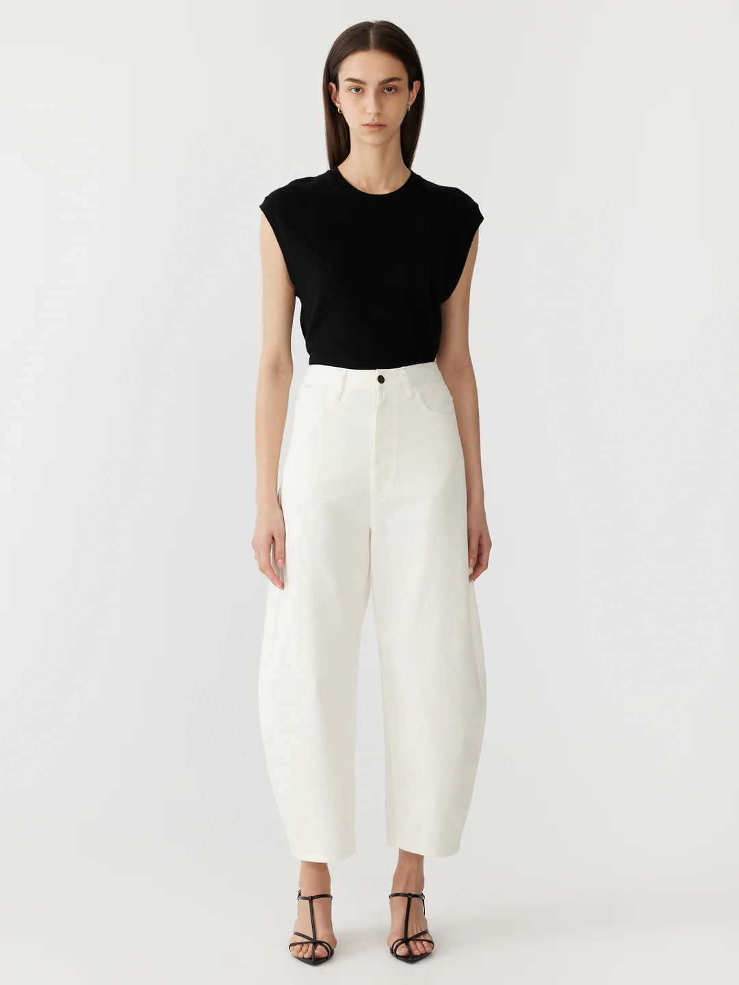 Cotton Twill Barrel Leg Pant