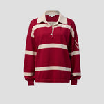 Rival Polo Knit in Red Stripe Viktoria + Woods