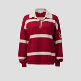 Rival Polo Knit in Red Stripe Viktoria + Woods