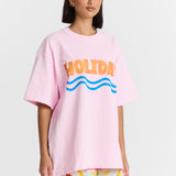 Holiday Oversized Tee in Pink Maku