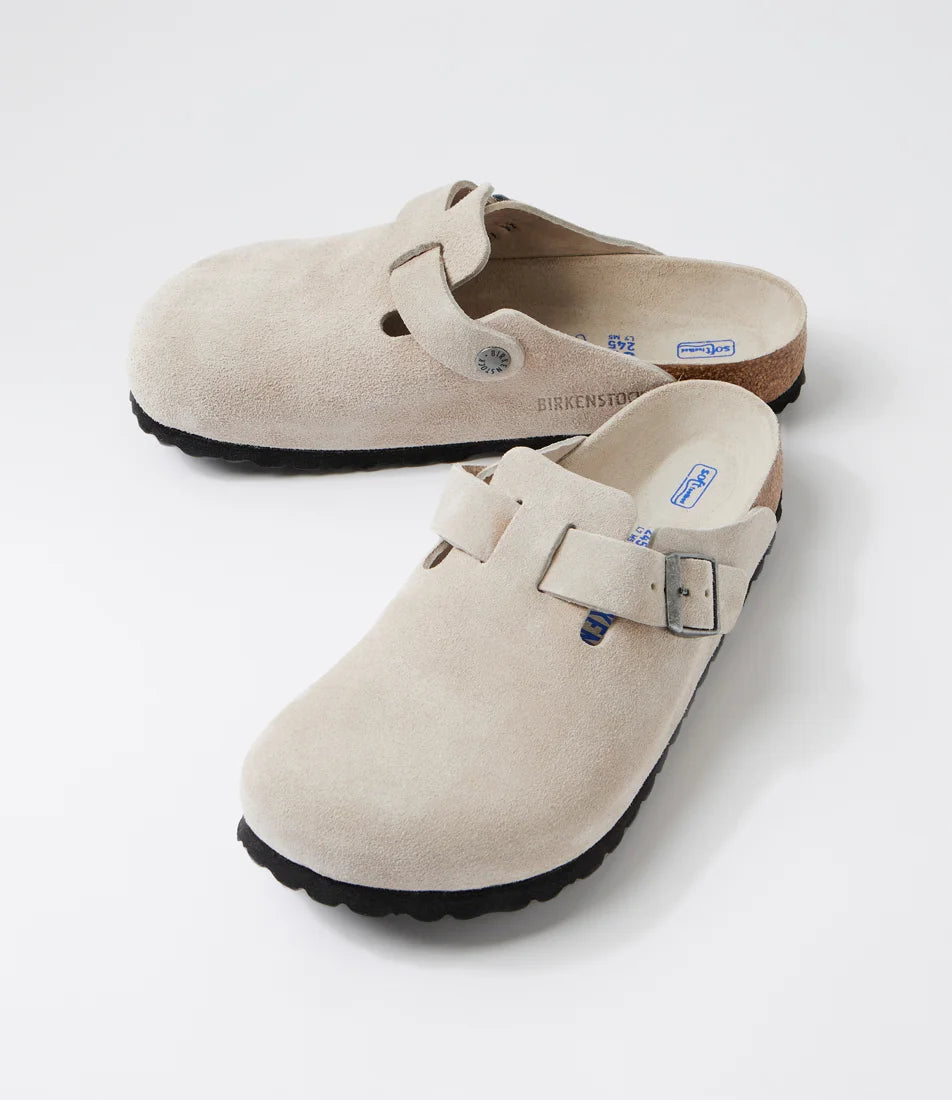 Boston SFB Oyster Suede Leather - Regular Fit Birkenstock