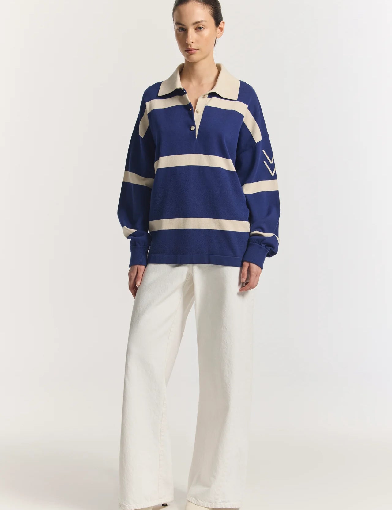 Rival Polo in Blue Stripe Viktoria + Woods