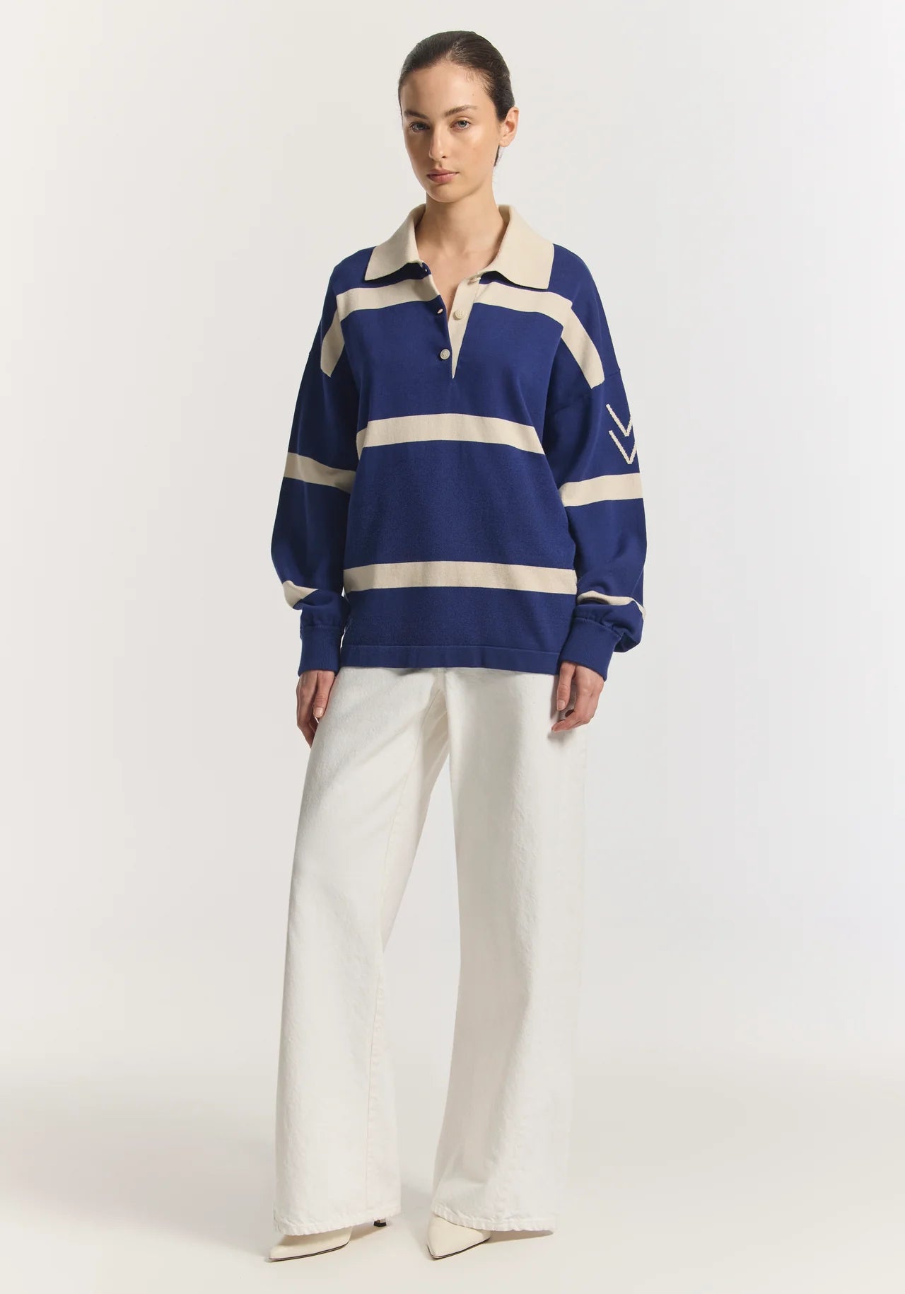 Rival Polo in Blue Stripe Viktoria + Woods