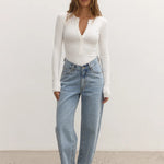 Lara Bodysuit in White Bayse Brand
