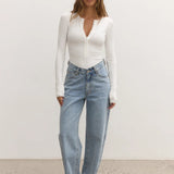Lara Bodysuit in White Bayse Brand