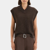V neck woollen vest brown by sir
At clothlifestyle boutique 