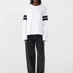 Boxy Rib Insert L/S T Shirt BASSIKE