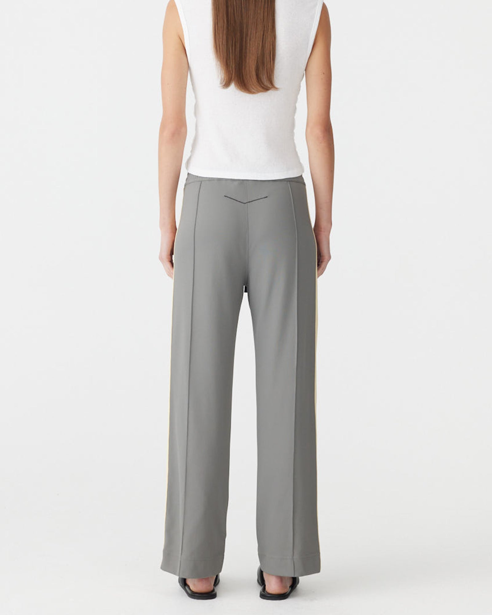 Twill Stripe Detail Pant in Pewter/Yellow BASSIKE
