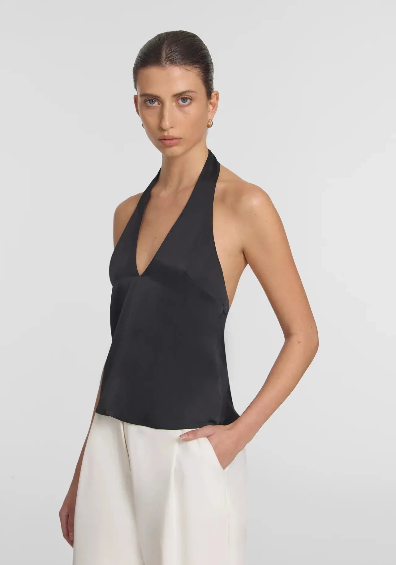 Evian Halter Top in Black Viktoria + Woods