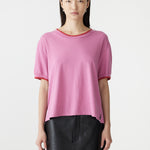 Layered Neck T-Shirt in Boysenberry/Red BASSIKE