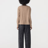 Vintage Stripe L/S Heritage T-Shirt in Orange/Charcoal/White Bassike