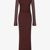 Amanda Long Sleeve Maxi Dress in Raisin