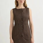 Emma Vest in Chocolate Pinstripe Posse