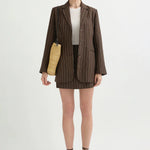 Leon Blazer in Chocolate Stripe Posse
