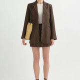 Leon Blazer in Chocolate Stripe Posse