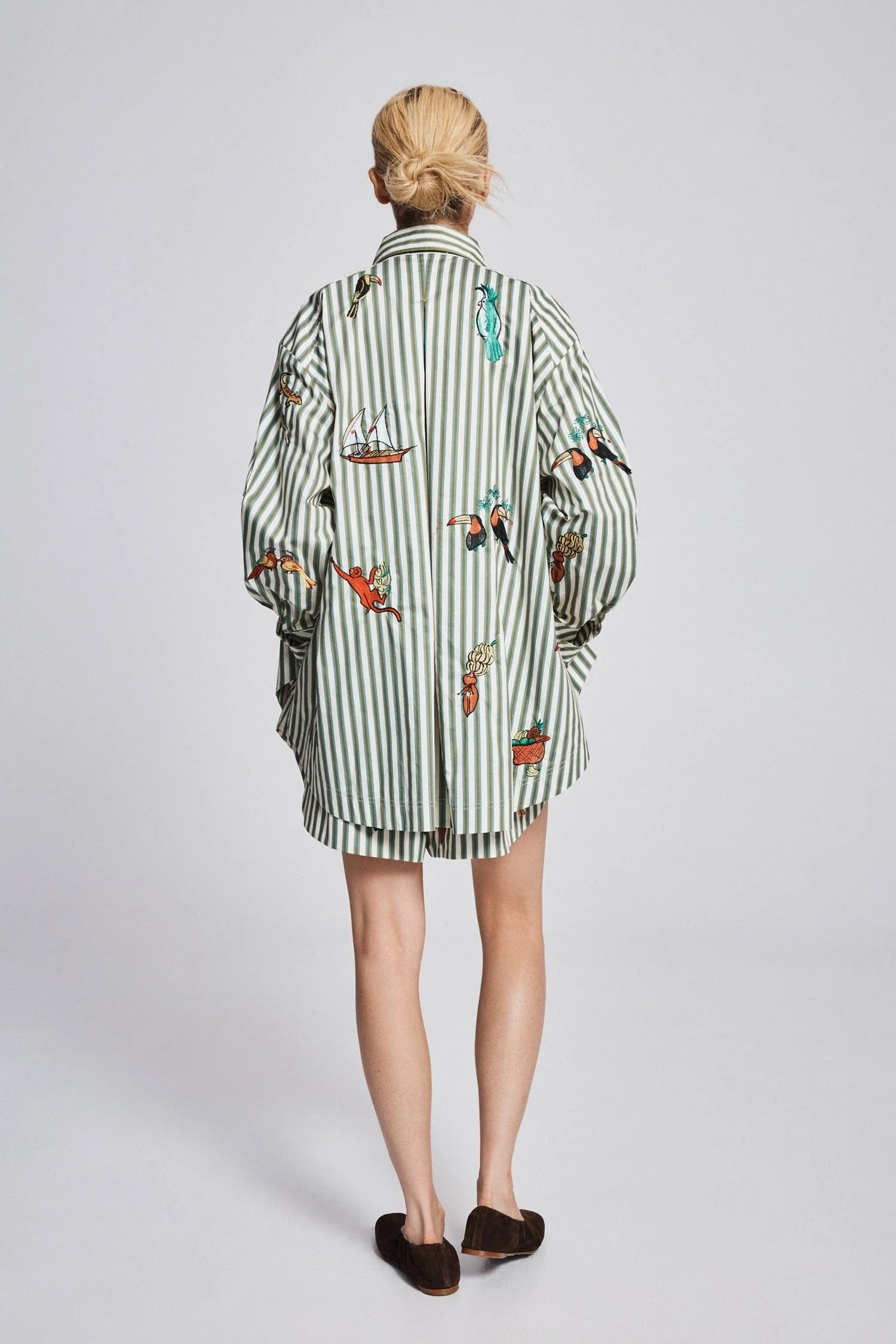 Bisou Embroidered Long Sleeve Shirt Alemais