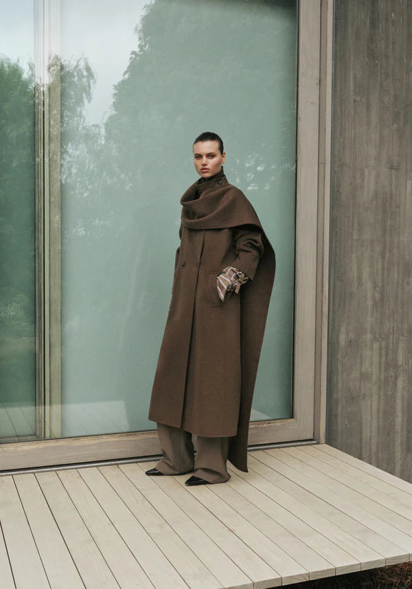 Hemingway Wool Coat in Khaki Viktoria + Woods