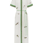 Wanda Embroidered Shirt Dress in Ivory Alemais