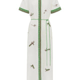 Wanda Embroidered Shirt Dress in Ivory Alemais