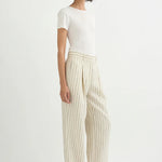 Mackenzie Trouser in Cream Pinstripe Posse