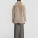 Montana Coat in Oat Faux Fur