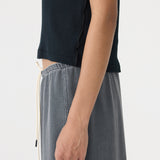 Sheer Rib V Neck Muscle Tank Bassike