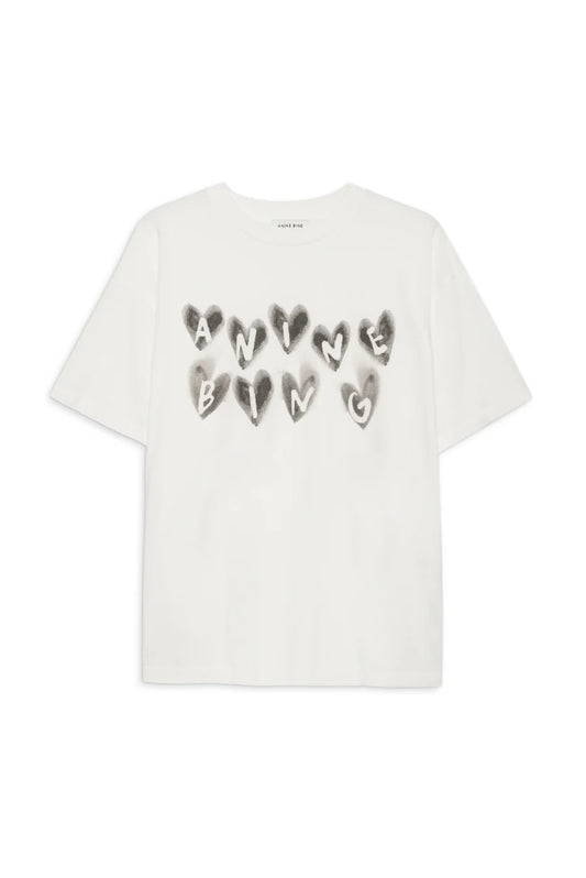 Cade Tee Hearts in Ivory