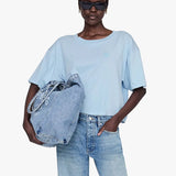 Johnny Cropped Tee Framed Monogramin Pale Blue ANINE BING