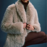 Montana Coat in Oat Faux Fur
