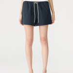 Crushed Cotton Tennis Short in Ink Bassike