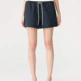 Crushed Cotton Tennis Short in Ink Bassike
