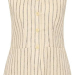 Emma Vest in Cream Pinstripe Posse