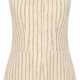 Emma Vest in Cream Pinstripe Posse