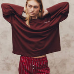 Mandy Tee in Burgundy Blanca