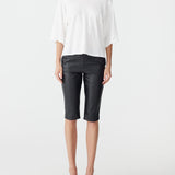 Boxy 3/4 Sleeve T-Shirt in White BASSIKE