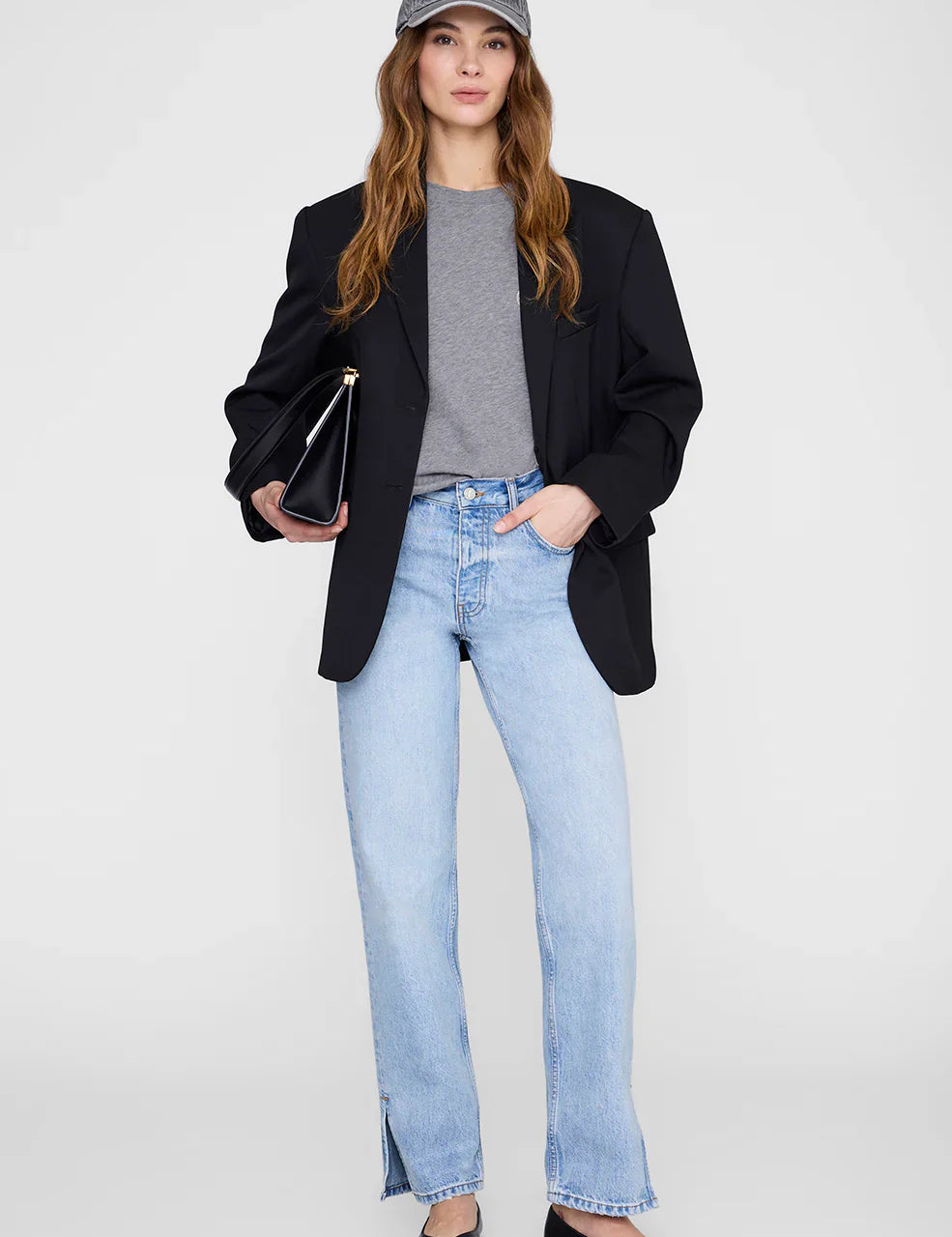 Jeremy Baseball Cap in Oyster Grey ANINE BING