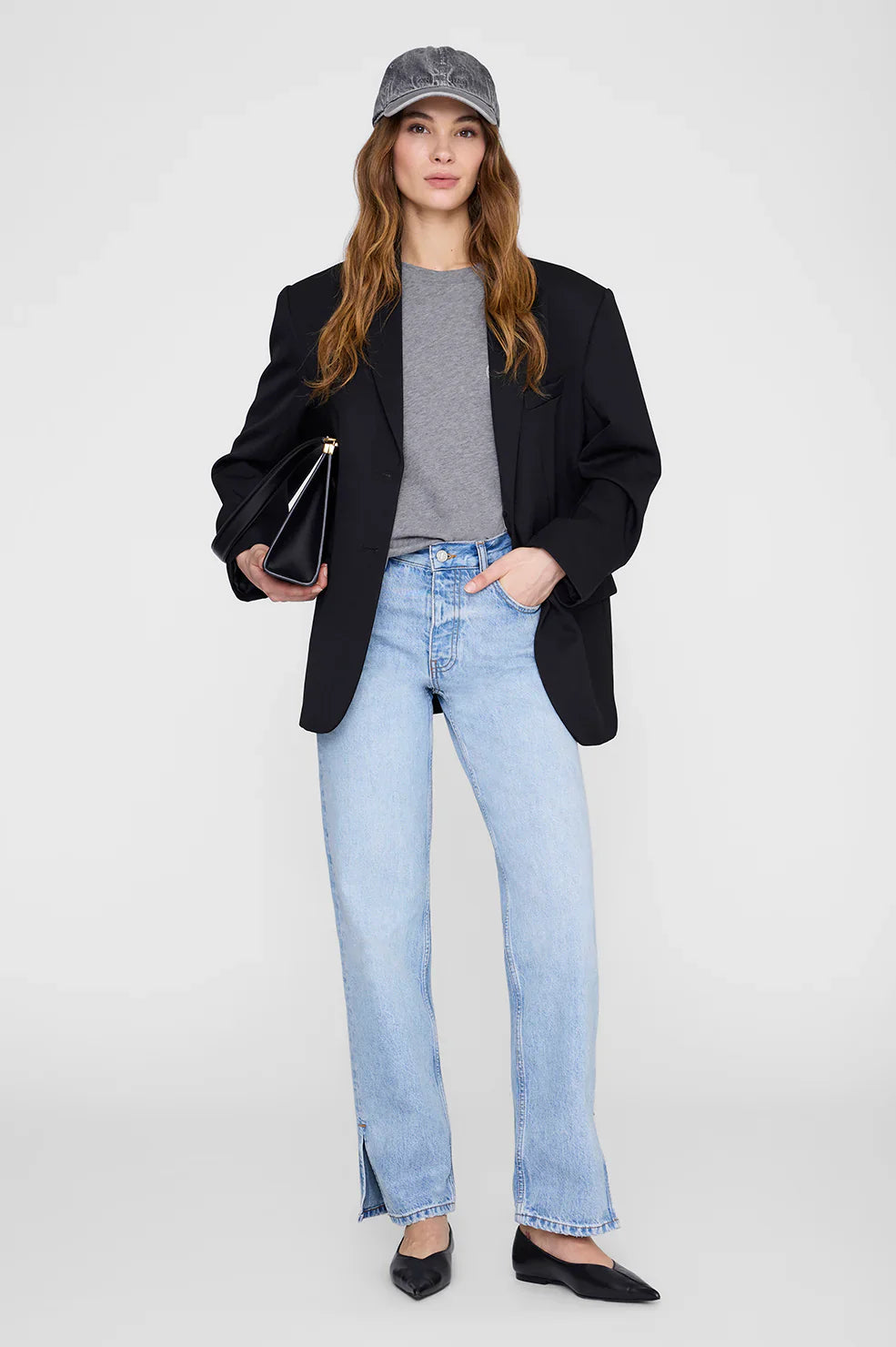 Jeremy Baseball Cap in Oyster Grey ANINE BING