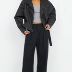 Davie Bomber in Washed Black Bec and Bridge