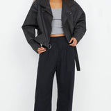 Davie Bomber in Washed Black Bec and Bridge