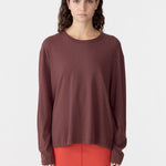 Boyfriend Heritage Long Sleeve T-Shirt in Cocoa BASSIKE