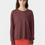 Boyfriend Heritage Long Sleeve T-Shirt in Cocoa BASSIKE