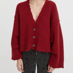 Pepa Cardigan in Burgundy Blanca