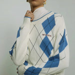 Lucky Knit Sweater in Argyle Print Viktoria + Woods