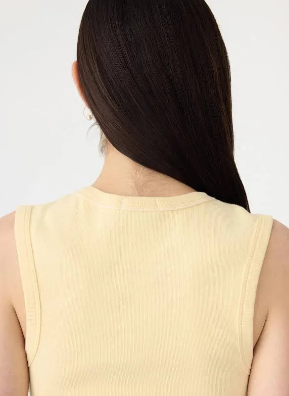 Low Scooped Rib Tank in Yellow Bassike
