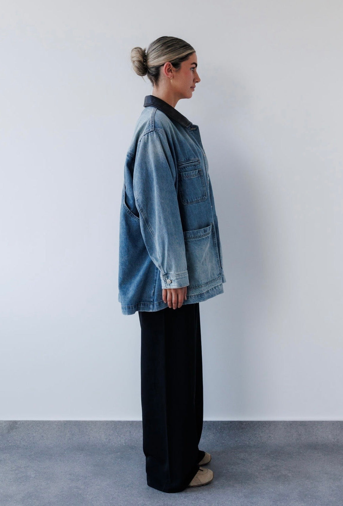 Charlie Jacket in Blue Denim Mabel
